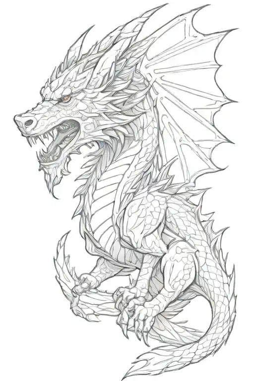 dragon surrand wolf standing proudly tattoo design idea