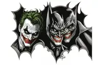 batman and joker logo tattoo design idea