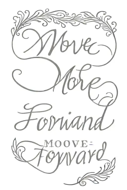 script saying "move forward" with a national's curly w  tattoo design idea