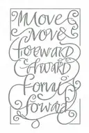 script saying "move forward" with a national's curly w  tattoo design idea