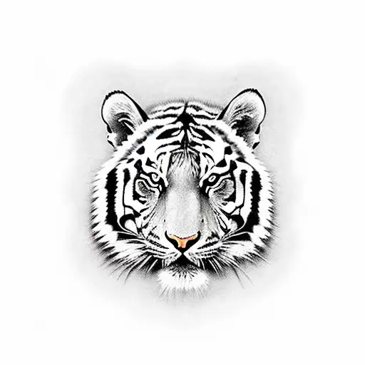 A tiger with rugby stripes and musical instruments tattoo design idea