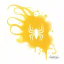 breast cancer ribbon Spiderman  tattoo design idea