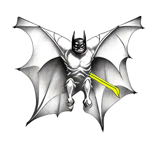 Bat on a Dagger tattoo design idea