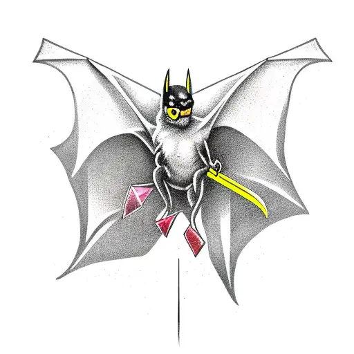 Bat on a Dagger tattoo design idea
