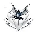 Bat on a Dagger tattoo design idea