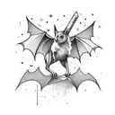 Bat on a Dagger tattoo design idea