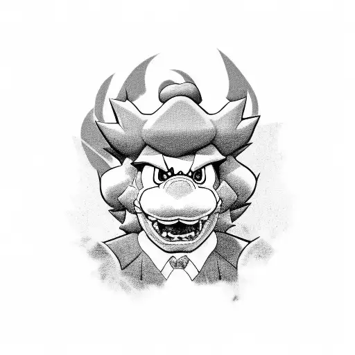 bowser from mario tattoo design idea