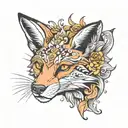 half dead half alive fox arm slevefor a arm sleve tattoo design idea