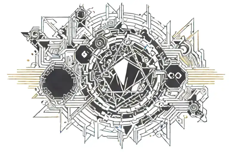 the word interlinked  tattoo design idea