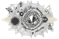 the word interlinked  tattoo design idea