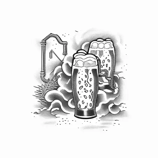 Brewery Beer Signs Hops Malt Yeast Artwork Brewer Big Symbol  tattoo design idea