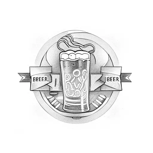 Brewery Beer Signs Hops Malt Yeast Artwork Brewer Big Symbol  tattoo design idea