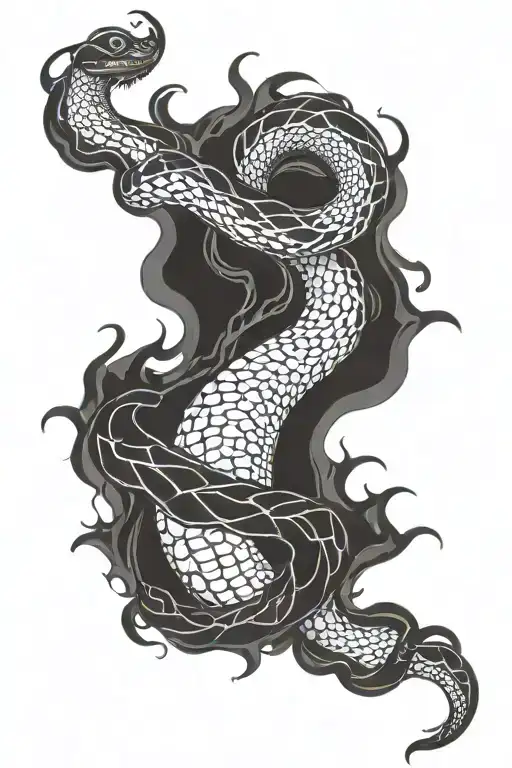 smoke snake tattoo around the arm sleeve tattoo design idea