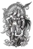 Odin and Freya goddess tattoo design idea
