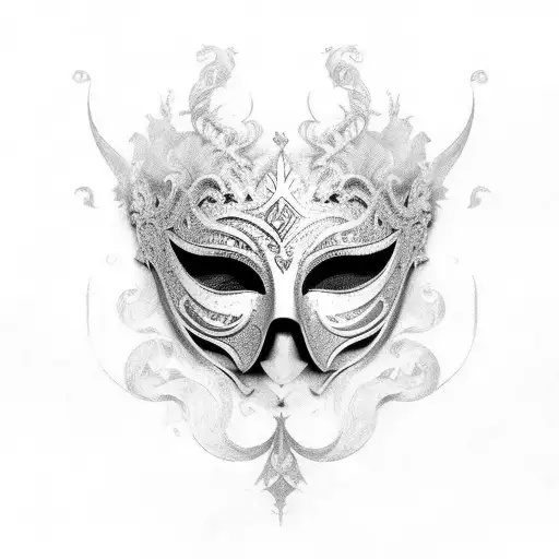 venetian carnivale mask tattoo design idea