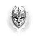 venetian carnivale mask tattoo design idea