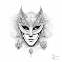venetian carnivale mask tattoo design idea