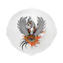 Phoenix sleeve black orange red tattoo design idea