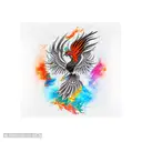 Phoenix sleeve black orange red tattoo design idea