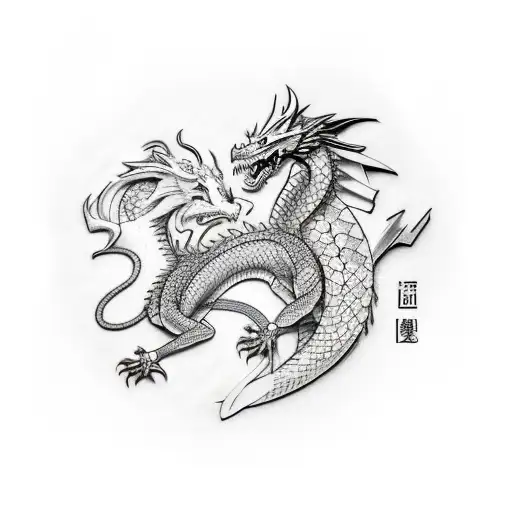 hanzo and his dragon  tattoo design idea