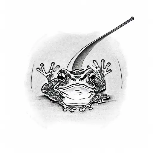 frog with samurai sword tattoo design idea