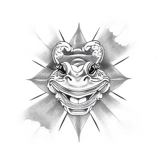 samurai frog tattoo design idea