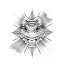 samurai frog tattoo design idea