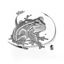 samurai frog tattoo design idea