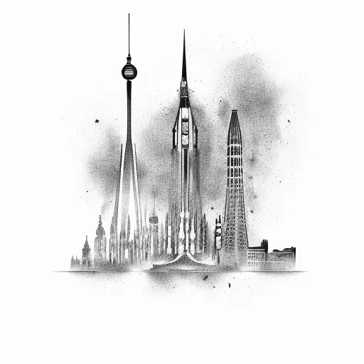 skyline cologne tattoo design idea