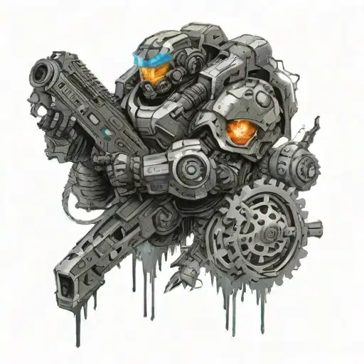 gears of war and halo  tattoo design idea