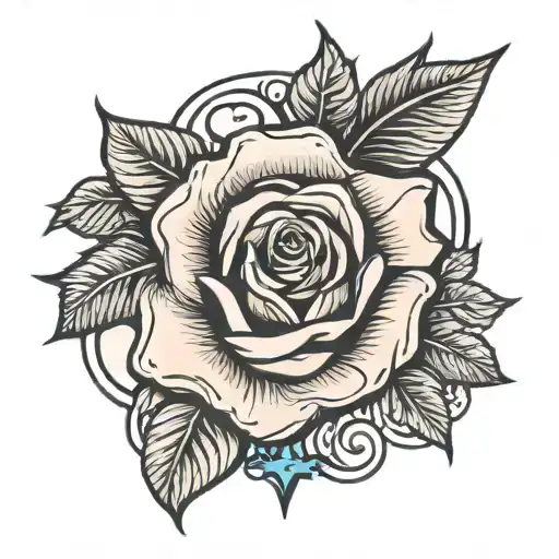 arm rose tattoo feminine with a cross  tattoo design idea