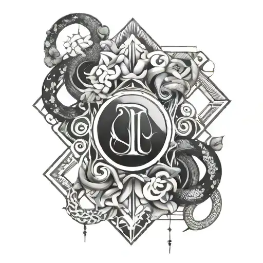 Gemini and snake tattoo design idea