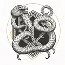 Gemini and snake tattoo design idea