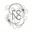 Firework with the letters 'CS' tattoo design idea