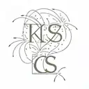 Firework with the letters 'CS' tattoo design idea