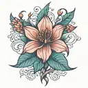 impatient flower with signature stem tattoo design idea