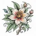 impatient flower with signature stem tattoo design idea
