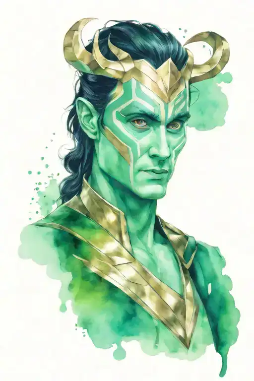Loki Marvel God tattoo design idea