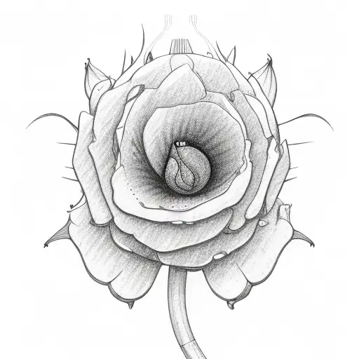 A motorcycle engine transformed into a blooming flower tattoo design idea