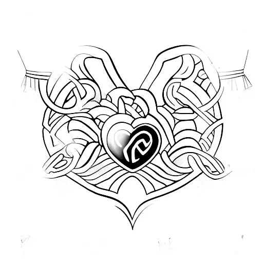 Navi name with heart and heartbeat  tattoo design idea