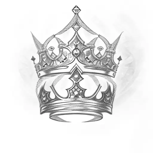 princess crown shield and sword tattoo design idea