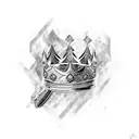 princess crown with the letter E on it, on top of a knights shield and sword tattoo design idea