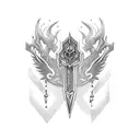 dagger with chain tattoo design idea