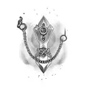 dagger with chain tattoo design idea