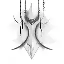 dagger with chain tattoo design idea