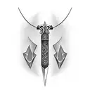 dagger with chain tattoo design idea