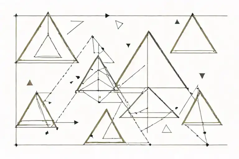 4 equilateral triangles of different sizes that represent a family tattoo design idea