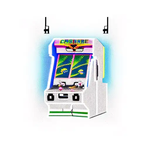 arcade machine retro mortal kombat tattoo design idea