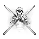 Softball player with a skeleton bat tattoo design idea