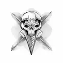 Softball player with a skeleton bat tattoo design idea